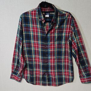 Basic Editions Multicolor Plaid Button-Down Shirt